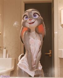 1girls ai_generated bath bathroom breath female female_only foam fur furry high_resolution highres hires judy_hopps panzglard wet wet_body zootopia zootopia_2