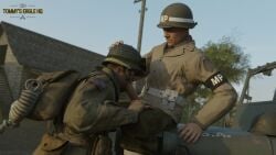 2boys airborne big_penis blowjob blue_sky brown_bottomwear brown_topwear brown_uniform building call_of_duty_ww2 clothed clothed_blowjob clothed_male clothing cock_out dick_out dick_out_of_pants fellatio gay gay_blowjob hand_on_head hand_on_helmet hand_on_knee headgear headwear helmet human human_only infantry infantryman jacket jeep light-skinned_male light_skin light_skinned_male looking_at_partner looking_down male male/male male_only male_sucking military military_helmet military_uniform mouth_on_penis on_vehicle outside paratrooper penis penis_out penis_out_of_pants sitting sitting_on_vehicle sky soldier soldiers sucking sucking_cock sucking_dick sucking_penis tommys_eagle_hq uniform vehicle world_war_2 yaoi