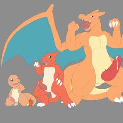 2016 animal_genitalia biceps big_penis blush charizard charmander charmeleon claws erection feral flexing front_view genital_slit grey_background group holding_penis kairyu211 kneeling knot lineup looking_at_viewer male male_only nintendo open_mouth penis pokémon_(species) pokemon pokemon_(species) precum reptile scalie shy simple_background size_difference slit smile standing teeth tongue tongue_out video_games wings