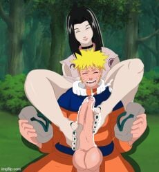 animated barefoot big_penis black_hair clothed cum feet feet_on_penis femboy footjob footjob_from_behind footwear haku_(naruto) naruto naruto_(series) penis soles trap