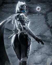 1girls ass bungie cloak clothed destiny_(game) destiny_2 female ghost_(destiny) guardian_(destiny) hunter_(destiny) jchan_(artist) jculturedtm large_ass thick thick_ass tight_clothing