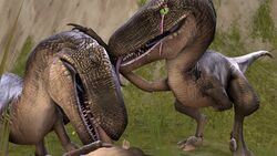 3d dinosaur human licking mammal masturbation oral penis raptor source_filmmaker sumeriandragon theropod tongue tongue_out