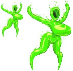 breasts casetermk female glowing green_skin huge_breasts large_breasts nuclear_throne palace_guardian radiation simple_background solo transparent_background wide_hips