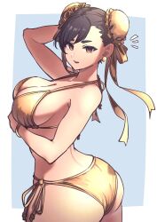 ap_cammy ass breasts capcom chun-li female female_only gold_clothing solo street_fighter tagme