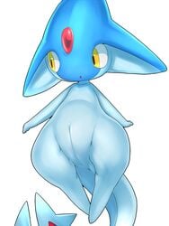 ambiguous_gender animal_genitalia azelf bamia feral genital_slit humanoid legendary_pokemon male_only nintendo open_mouth pokemon simple_background slit solo video_games wide_hips yellow_eyes