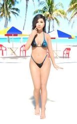 3d bikini clothed clothed_female cyanverse3d latina non-nude oc original_character sfw