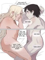 1boy 1girls absurd_res affectionate after_sex ass bed_sheet bedding bedroom_eyes black_eyes black_hair blonde_hair blue_eyes blush boruto:_naruto_next_generations breasts canon_couple comic completely_naked completely_naked_female completely_nude completely_nude_female completely_nude_male consensual couple cuddle cuddling dialogue dominant_female ear_piercing earrings english_text female femdom hair_between_eyes hi_res high_resolution highres husband_and_wife ino_yamanaka jewelry legs light-skinned_female light-skinned_male light_skin lips lipstick looking_at_another looking_at_partner lying lying_on_bed lying_on_side makeup male male/female married_couple monday_mint naked naruto naruto:_the_last naruto_(series) naruto_shippuden nude nude_female nude_male on_bed on_side pale-skinned_female pale-skinned_male pale_skin pillow pink_lips pink_lipstick pubes pubic_hair pussy_ejaculation pussy_juice pussy_juice_drip pussy_juice_trail romantic romantic_ambiance romantic_couple sai shounen_jump shueisha smile smiling smiling_at_each_other smiling_at_partner speech_bubble story straight submissive_male teeth_showing text toned toned_female toned_male topless topless_female topless_male very_high_resolution weekly_shonen_jump white_background wholesome yamanaka_ino
