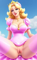 ai_generated creamy_pussy cum_drip cum_in_pussy dripping_cum female female_only mario_(series) princess_peach semen straight vagina