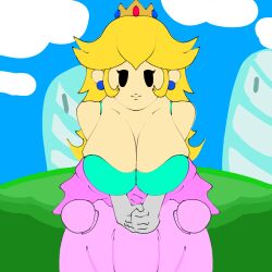 big_ass big_breasts embarrassed first_drawing hyper_breasts mario_(series) paper_mario paper_mario:_the_thousand-year_door paper_peach princess_peach