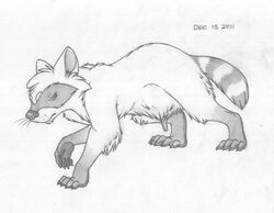 2011 all_fours anatomically_correct angry animal_genitalia animal_penis digitigrade erection feral greyscale male male_only mammal mizzyam monochrome pencil_(artwork) penis quadruped raccoon raccoon_penis side_view solo spread_legs spreading traditional_media_(artwork) vice_the_raccoon walking whiskers