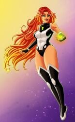 alien alien_girl alien_humanoid ben_10 ben_10000 ben_tennyson benfire breasts dc dc_comics fiery_hair gender_bender gender_transformation genderswap_(mtf) green_eyes hourglass_figure koriand'r leotard long_hair male_to_female msmystica omnitrix red_hair rule_63 starfire starfire_(comics) starfire_(teen_titans) superheroine tamaranean thick_ass thick_thighs thigh_highs transformation