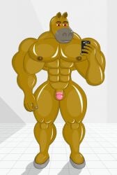 abs balls brown_fur furaffinity furarchiver horse horse_male horse_man lost_art lost_media lost_porn mbs1 mbs1_(artist) muscular naked naked_male paj pecs penis phone pink_glans red_eyes tits white_background