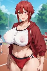 ai_generated aizawa_tomo covered_nipples huge_breasts oerba_yun_fang smile tomboy tomo-chan_wa_onna_no_ko wide_hips