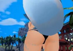 1girls 3d animal_ears animated ass ass_shake beach bending_over bikini black_bikini from_behind partially_clothed seanvr standing tagme tail tan_body video virtual_youtuber vrchat vtuber white_hair