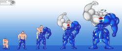 1boy abs assimilation body_takeover bodysuit bulge hyper hyper_muscles hyper_penis latex male male_only merging muscle_growth muscular oc penis pepsi pepsiman rubber