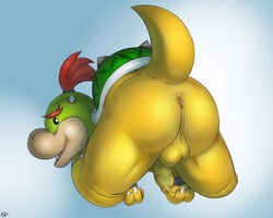 1boy anus ass backsack balls bent_over big_ass bowser_jr. dat_ass flaccid koopa long_foreskin looking_at_viewer looking_back male male_only mario_(series) nintendo nude penis perineum presenting raised_tail scalie seyrmo signature solo spread_legs spreading tail uncircumcised uncut unretracted_foreskin video_games