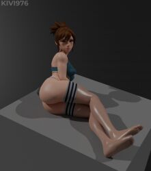 1girls 3d ass ass_focus black_eyes blender breasts brown_hair dat_ass dota dota:_dragon's_blood dota_2 female female_only kivi976 legs marci marci_(dota) short_hair solo thong