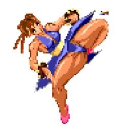 brown_hair brown_hair_female chun-li color_palette female_human in_air ninboy01 pink_shoes pixel_art png purple_dress street_fighter_iv tagme thick_thighs transparent_background transparent_png