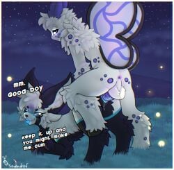 animal_humanoid antennae_(anatomy) anthro anthro_on_feral anthro_penetrating anthro_penetrating_female anthro_penetrating_feral anus arched_back arthropod arthropod_humanoid ass_up backsack balls balls_deep black_sclera black_wings blue_antennae blue_penis blue_wings bodily_fluids border canid canine casper_(sodaduv) digitigrade doggy_style duo english_text erection female female_feral female_on_anthro female_penetrated femboy fennec_fox feral feral_penetrated fox from_behind_position fur genital_fluids genitals good_boy grass grass_field hair happy hi_res humanoid inner_ear_fluff insect_humanoid insects leg_markings lepidopteran lepidopteran_humanoid looking_pleasured male male/female male_anthro male_on_feral male_penetrating male_penetrating_female male_penetrating_feral mammal markings moth narrowed_eyes neck_tuft night nude outside outside_sex paws penetration penile penile_penetration penis penis_in_vagina perineum plant prumkin raised_leg seductive sex sodaduv sodaduv_(character) standing star tail teeth text tongue tongue_out true_fox tuft vaginal_fluids vaginal_penetration vaginal_penetration vulva white_balls white_body white_border white_eyes white_fur white_hair wings zoophilia
