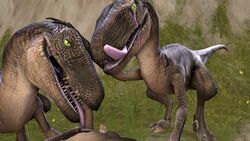 3d dinosaur human licking mammal oral penis raptor source_filmmaker sumeriandragon theropod tongue tongue_out