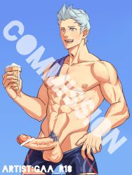 erection fire_emblem fire_emblem_fates male masculine naked naked_male silas_(fire_emblem) solo solo_male tagme watermark yaekaidou