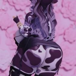 1girls animated anthro ass bovine cattle chloe_(moommymilky) cow_girl furry holstein_friesian_cattle large_breasts moommymilky nipple_piercing no_sound second_life skimpy_clothes tagme twerking video video_game