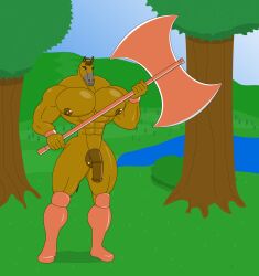 abs axe balls balls_out big_axe brown_fur brown_tits fur furaffinity furarchiver furries furry goods_out grass hills horse horse_penis horse_tail horsecock horsecock_out lake lost_art lost_media lost_porn male_only mbs1 mbs1_artist metal_boots muscle muscles muscular muscular_male paj paj_artist pecs penis penis_out red_eyes river trees weapon