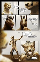 brothers cheetah comic dialogue equine feline horse jade king_cheetah male male_only mammal nude panels penis sibling the_cherret_awaits