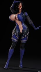 3d big_breasts breasts cleavage cosplay high_heels huge_breasts jill_valentine_(cosplay) large_breasts mehlabs mileena mortal_kombat mortal_kombat_x pussy resident_evil resident_evil_5 thick_thighs vagina