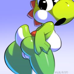 ass breasts female from_behind mario_(series) nintendo presenting pussy xylas yoshi