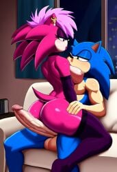 ai_generated ass blue_body breasts incest incest_(lore) magenta_fur male/female pink_hair sex sonia_the_hedgehog sonic_(series) sonic_the_hedgehog sonic_the_hedgehog_(series) sonic_underground sonic_x_sonia straight veiny_penis