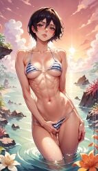 ai_generated attack_on_titan beach bikini ecchi mikasa_ackerman sfw shingeki_no_kyojin the_waifu_harem