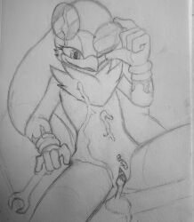 anthro avian bodily_fluids bracelet cum cum_inside eyewear female genital_fluids glasses hi_res holding_object homekeys jewelry looking_down lying monochrome nude nude_anthro nude_female on_ground sega sketch_page solo sonic_(series) sonic_riders sonic_the_hedgehog_(series) tools wave_the_swallow wrench