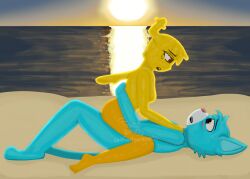 beach furry furry_male gumball_watterson penny_fitzgerald public public_sex the_amazing_world_of_gumball