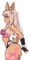 bikini_top bottom_heavy bracelets female_focus gyaru huge_ass looking_at_viewer perky_breasts rose_(zaiyuki) stripper thong zaiyuki
