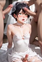 3boys ai_generated balls cum femboy otoko_no_ko penis trap yaoi