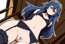 1girls ai_generated ass_visible_through_thighs fire_emblem fire_emblem_awakening lucina_(fire_emblem) novelai pubic_hair pussy solo_female thick_thighs wide_hips