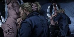 blowjob dutch_van_der_linde hair_pulled_back hair_pulling hairy_male micah_bell oral_sex red_dead_redemption_(series) red_dead_redemption_2