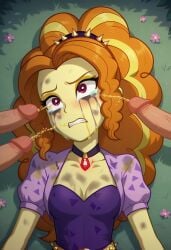 adagio_dazzle ai_generated crying curly_hair defeated defeated_villainess empty_eyes equestria_girls female gangbang group_sex hasbro human my_little_pony peeing peeing rainbow_rocks spikes streaked_hair submissive submissive_female urination urine villainess wet