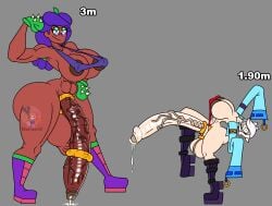 2futas big_ass big_balls big_breasts big_penis brawl_stars brown_skinned_futanari cock_ring colette_(brawl_stars) diference_size futanari huge_ass huge_breasts huge_cock light-skinned_futanari naked oily_penis precum precum_bubble precum_drip precum_on_ground precum_on_penis precum_string rosa_(brawl_stars) size_comparison size_difference standing tiny_bikini veiny_penis very_long_penis xsherlock420_(artist)