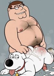 ai_generated balls brian_griffin canine chubby chubby_male cock cum dirty_socks family_guy fat feet gay human male/male males_only overweight peter_griffin