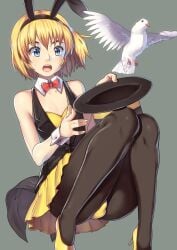 1boy 1femboy armin_arlert ass ass ass_visible_through_thighs attack_on_titan bare_shoulders big_ass bird bowtie bowtie_collar bulge bulge_in_panties bulge_through_clothing bulge_under_clothes bunny_boy bunny_costume bunny_ears bunny_tail bunnysuit cuff_links curvy curvy_ass curvy_body curvy_femboy curvy_figure curvy_hips curvy_male curvy_thighs cute_male doves exposed_shoulders fake_animal_ears fake_ears fake_rabbit_ears fake_tail falling femboy gray_background grey_background heels high_heels hips hips_wider_than_shoulders knees_together_feet_apart magic magician male male_focus male_only male_playboy_bunny midair nagase_haruhito otoko_no_ko painted_nails panties panties_on_penis panties_over_pantyhose panties_visible_through_clothing pantyhose playboy_bunny shingeki_no_kyojin skirt solo solo_focus surprise surprised surprised_expression surprised_eyes surprised_face surprised_look thick_ass thick_hips thick_legs thick_thighs thighs top_hat twink upskirt upskirt_view usamin vest wide_hips wrist_cuffs yaoi