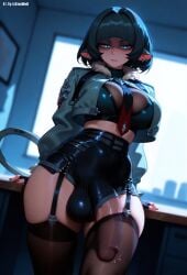 1futa a1exwell ai_generated blue_eyes bulge erection_under_clothes futanari jane_doe_(zenless_zone_zero) large_breasts large_penis looking_at_viewer mihoyo mouse_ears mouse_girl mouse_tail penis penis_in_thighhighs penis_through_leghole penis_under_clothes stable_diffusion testicles trembling_penis zenless_zone_zero