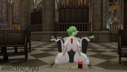 3d big_breasts female gardevoir nun_outfit pokemon pokemon_(species) vrchat vrchat_avatar