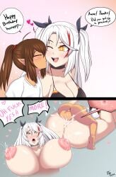 1boy 1girls ahe_gao areolae ass azur_lane balls balls_deep big_ass big_balls big_breasts big_penis bigger_female birthday blush breasts cum cum_in_pussy cum_inside cum_overflow cute_femboy english_text excessive_cum fae-sama female femboy femboy_on_female femboy_with_female femsub girly good_boy happy_birthday heart huge_breasts hung_trap impregnation instant_loss_2koma kissing kissing lactation large_breasts larger_female leaking looking_pleasured mating_press mature_female milf milk mommy nipples nude open_mouth otoko_no_ko ovum penetration pleasure_face prinz_eugen_(azur_lane) romantic sammy_(fae-sama) sex size_difference small_but_hung small_dom_big_sub smaller_male speech_bubble straight text tongue tongue_out trap vaginal_penetration younger_dom_older_sub younger_penetrating_older