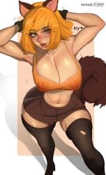 1female 1girl 1girls 2d abioske armpits arms_behind_head arms_up barely_contained_breasts big_breasts big_muscles big_thighs blonde_female blonde_hair blonde_hair_female boobs_bigger_than_head braless breasts breasts_bigger_than_head brown_body crop_top freckles freckles_on_ass freckles_on_breasts freckles_on_chest furry_ears furry_tail green_eyes greeting greeting_viewer hidden_vibrator huge_breasts looking_at_viewer marvel marvel_comics marvel_rivals miniskirt nipple_bulge nipples nipples_visible_through_clothing orange_fur orange_hair pov pov_eye_contact red_hair redhead_female seduction seductive seductive_body seductive_eyes seductive_female seductive_gaze seductive_look seductive_mouth seductive_pose sexy_armpits showing_off solo solo_female solo_focus squirrel_ears squirrel_girl squirrel_girl_(marvel) squirrel_girl_(marvel_rivals) squirrel_humanoid squirrel_tail sweat sweaty sweaty_body thick_legs thick_thighs thighs tits_bigger_than_head vibrator vibrator_cord vibrator_in_thighhighs vibrator_under_clothes