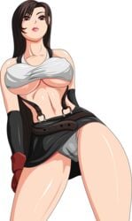 admontanheiro cameltoe dutch_angle female female_only final_fantasy final_fantasy_vii human panties solo tifa_lockhart underboob upskirt white_panties