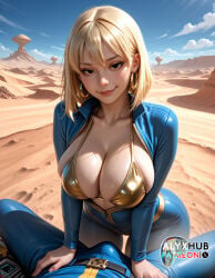 ai_generated alyxhub big_ass big_breasts bikini blonde_female blonde_hair bob_cut breasts_bigger_than_head breasts_out curvy curvy_figure day desert fallout female female_only leaning_forward posing posing_for_the_viewer pov pov_eye_contact seductive seductive_eyes seductive_look seductive_pose seductive_smile short_hair smile smiling smiling_at_viewer smirk suggestive suggestive_look suggestive_pose sweat sweatdrop sweating sweaty thick_thighs thighs tight_clothing tight_fit undressing vault_girl vault_suit wet wet_body wet_skin
