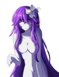 breasts crawling cynthoni female female fluffy_hair purple_hair sewerslvt skinny_girl