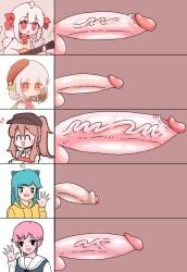 5futas big_penis blue_hair clerk futa_only hua_hua huge_cock large_cock large_penis large_testicles light_skin penis penis_size_chart pink_hair red_eyes sex tan_tan twin_braids warma white_hair white_hair_female yi_yu